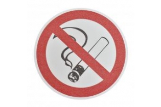 Знак курить запрещено - Противоскользящий напольный знак, круг с диаметром 400 мм