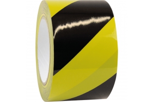 ПВХ лента повышенной прочности для разметки (ПВХ ОПП) Mehlhose GmbH ширина 75 мм длина 33 м толщина 150 мкм цвет желто-черный KMLW07533