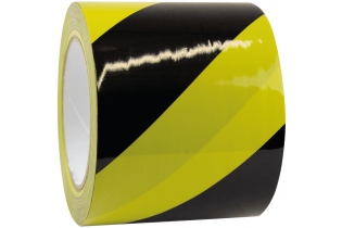 ПВХ лента повышенной прочности для разметки (ПВХ ОПП) Mehlhose GmbH ширина 100 мм длина 33 м толщина 150 мкм цвет желто-черный KMLW10033