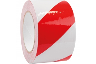 ПВХ лента повышенной прочности для разметки (ПВХ ОПП) STEPING ширина 75 мм длина 33 м толщина 150 мкм цвет красно-белый