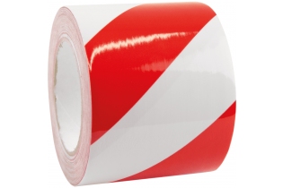 ПВХ лента повышенной прочности для разметки (ПВХ ОПП) STEPING ширина 100 мм длина 33 м толщина 150 мкм цвет красно-белый